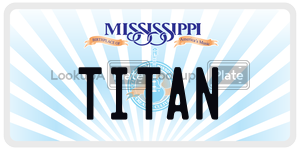 TITAN  license plate in MS