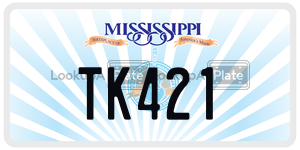 TK421  license plate in MS