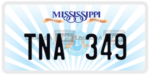 TNA349  license plate in MS
