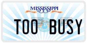 TOOBUSY  license plate in MS