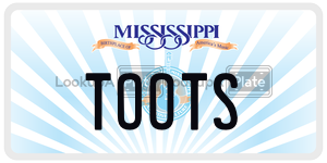 TOOTS  license plate in MS