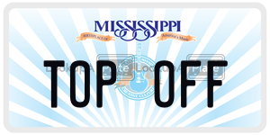 TOPOFF license plate in Mississippi