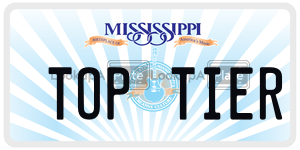 TOPTIER license plate in Mississippi