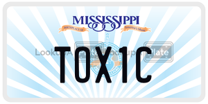 TOX1C  license plate in MS