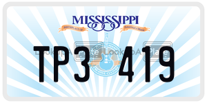 TP3419 license plate in Mississippi