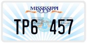TP6457  license plate in MS