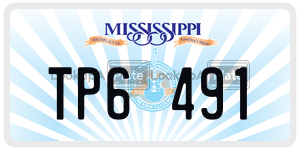 TP6491  license plate in MS