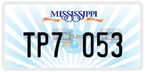 TP7053  license plate in MS