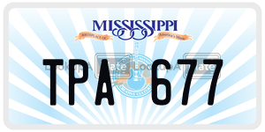 TPA677  license plate in MS
