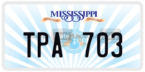 TPA703  license plate in MS