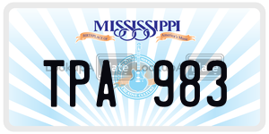 TPA983  license plate in MS