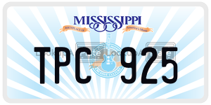 TPC925  license plate in MS