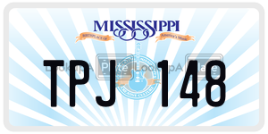 TPJ148  license plate in MS