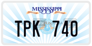 TPK740  license plate in MS