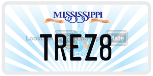 TREZ8  license plate in MS