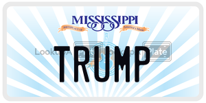 TRUMP  license plate in MS