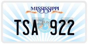 TSA922  license plate in MS