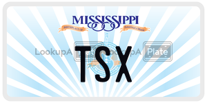 TSX  license plate in MS