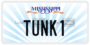 TUNK1  license plate in MS