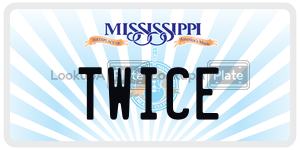 TWICE  license plate in MS
