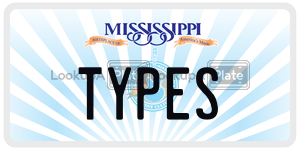 TYPES  license plate in MS