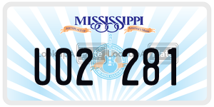 U02281  license plate in MS