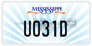 U031D  license plate in MS