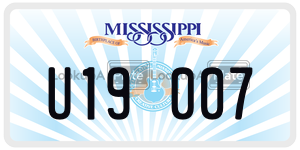U19007  license plate in MS