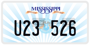 U23526  license plate in MS