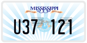 U37121  license plate in MS
