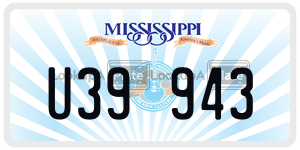 U39943  license plate in MS