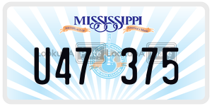 U47375  license plate in MS