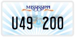 U49200  license plate in MS