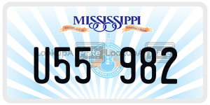 U55982  license plate in MS
