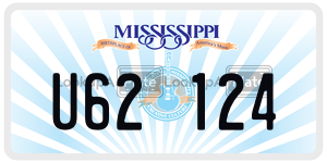 U62124  license plate in MS