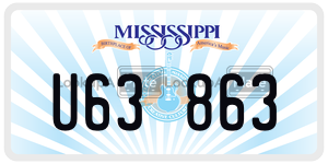 U63863  license plate in MS