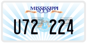 U72224  license plate in MS