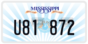 U81872  license plate in MS