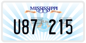 U87215  license plate in MS