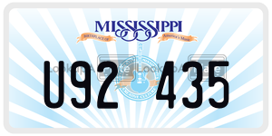 U92435  license plate in MS
