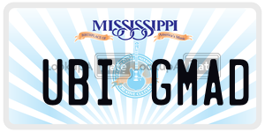 UBIGMAD  license plate in MS