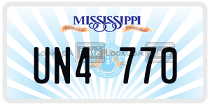UN4770  license plate in MS