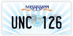 UNC126  license plate in MS