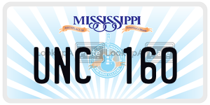UNC160  license plate in MS