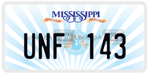 UNF143  license plate in MS