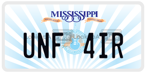 UNF4IR license plate in Mississippi