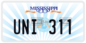 UNI311  license plate in MS