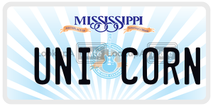 UNICORN  license plate in MS