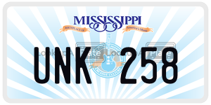 UNK258  license plate in MS