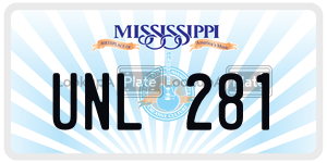UNL281  license plate in MS